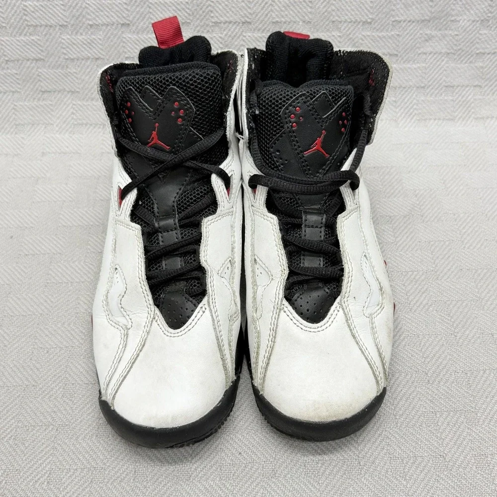 Nike Air Jordan True Flight GS‎ Shoe Boys Size 4 White Black Red 343795-160